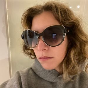 BALENCIAGA DARK BLUE EXTRA LARGE SUNGLASSES